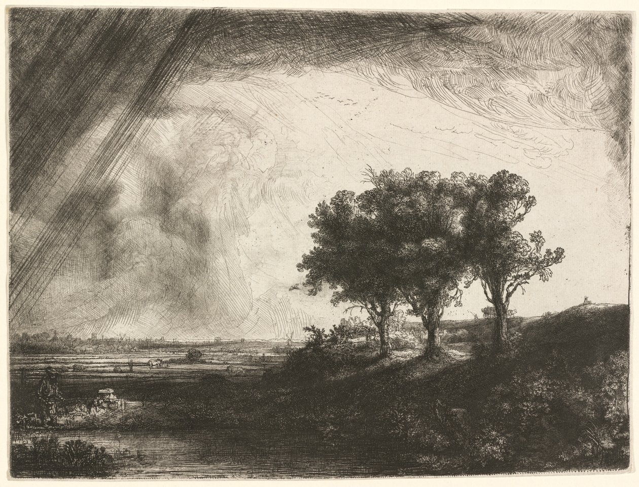 Tři stromy od Rembrandt van Rijn