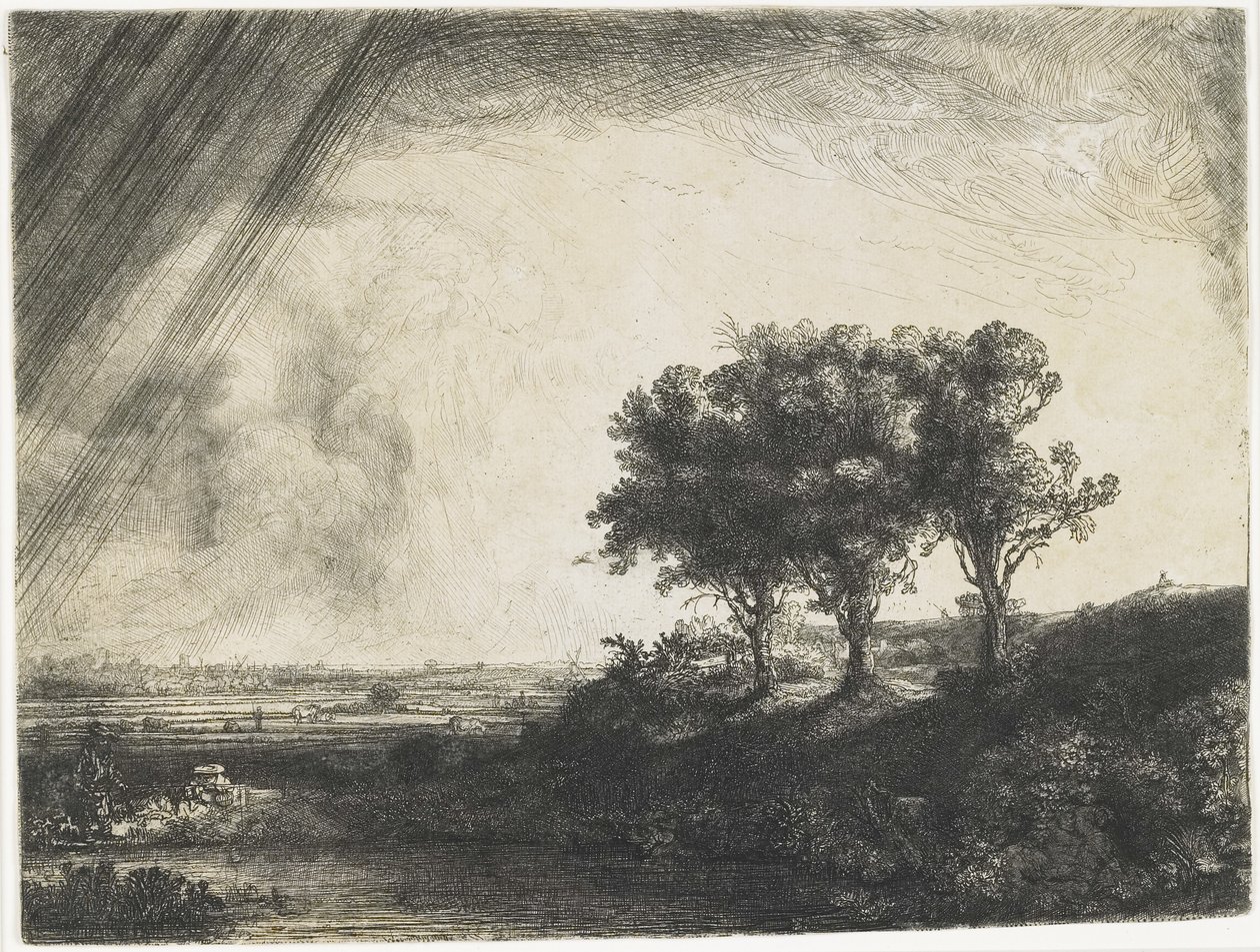 Tři stromy, 1643 od Rembrandt van Rijn