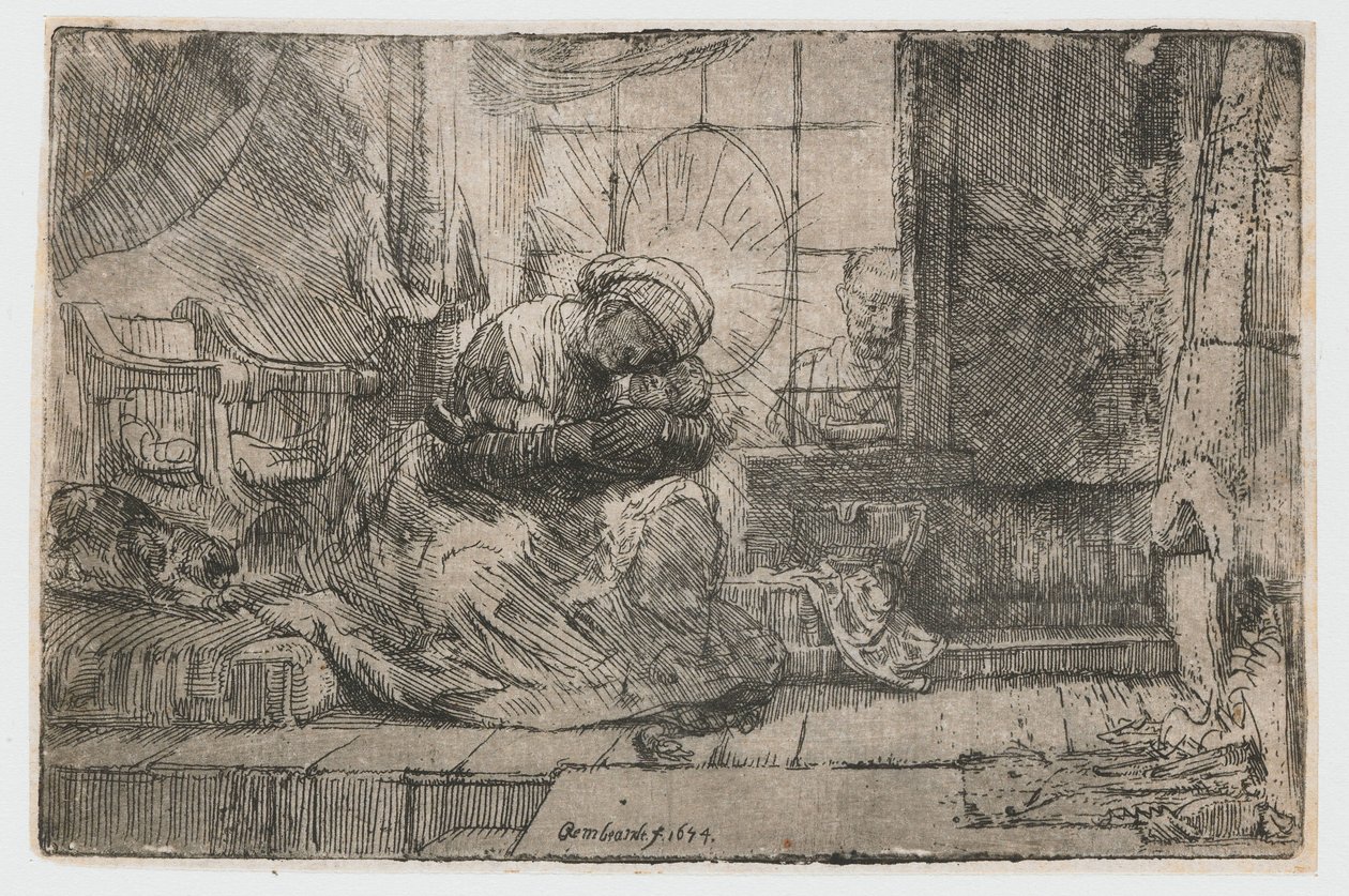 Panna a dítě s kočkou a hadem Panna a dítě s kočkou a hadem od Rembrandt van Rijn