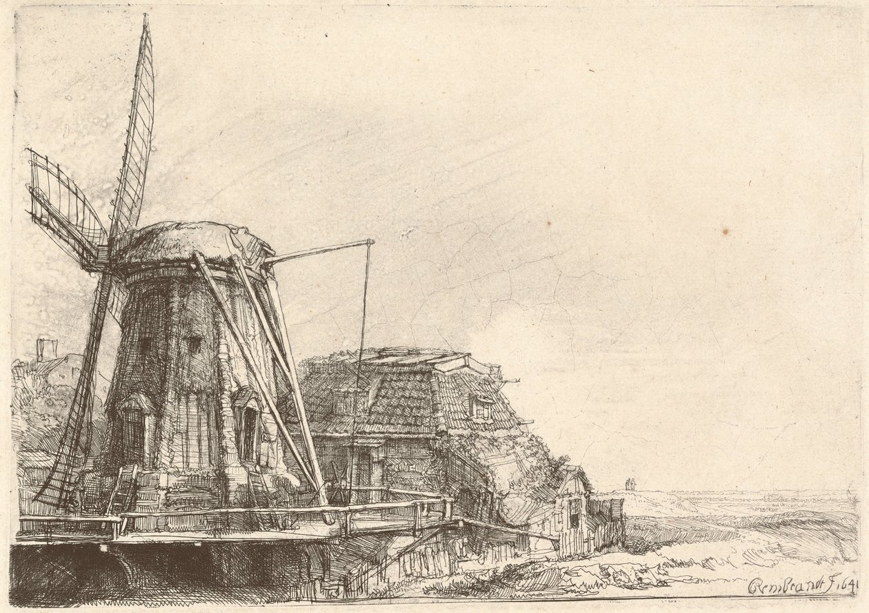 Větrný mlýn od Rembrandt van Rijn