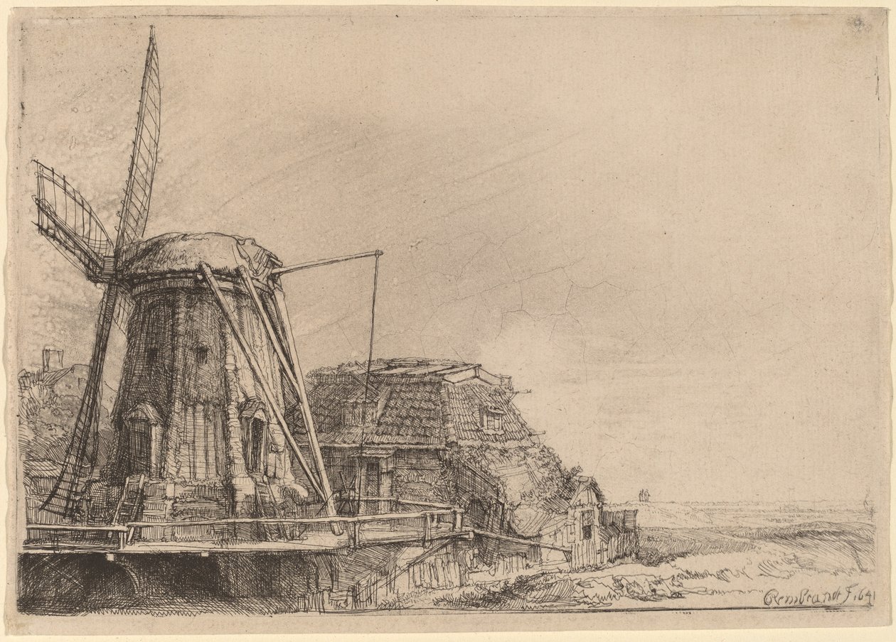Větrný mlýn od Rembrandt van Rijn