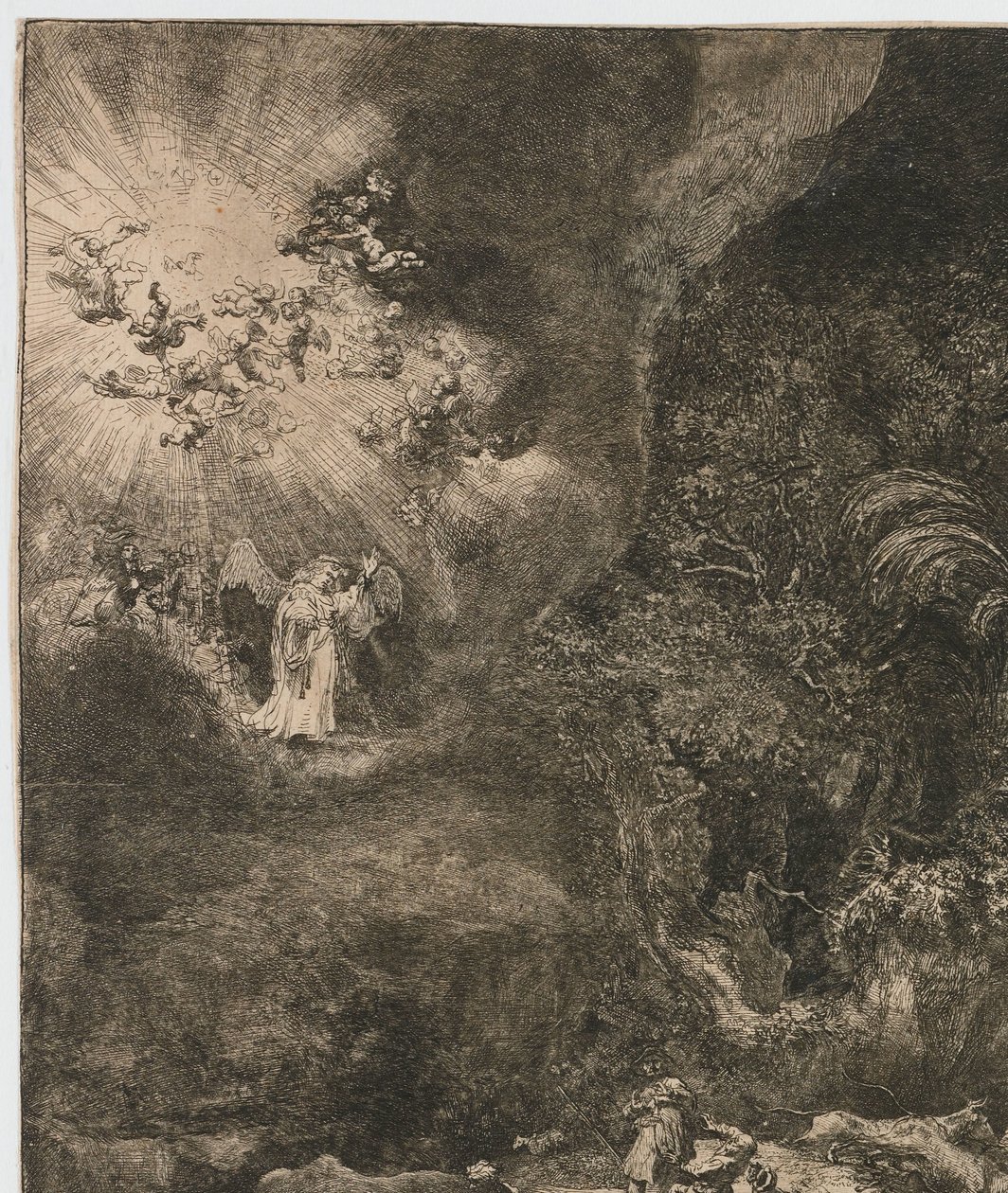 Anděl se zjevuje pastýřům od Rembrandt van Rijn