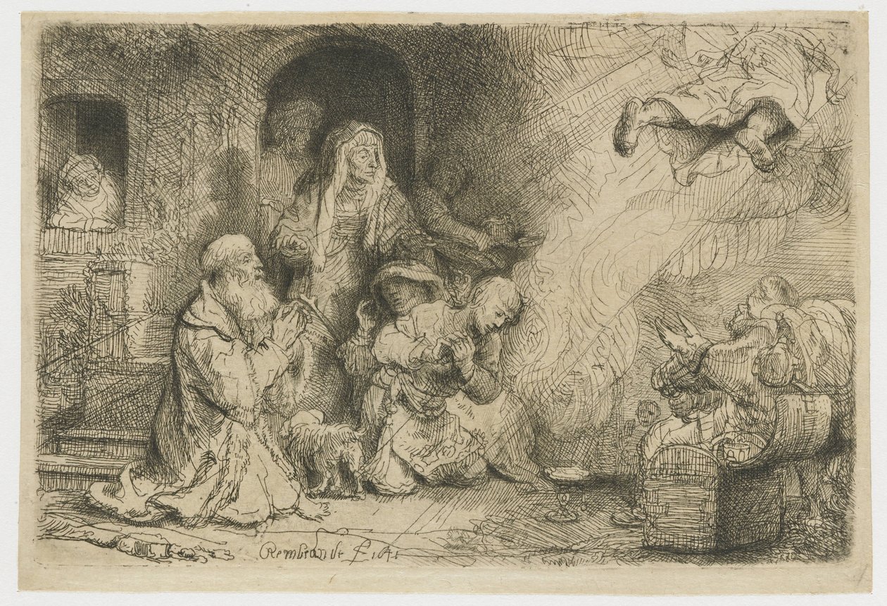 Anděl odcházející z Tobiášovy rodiny od Rembrandt van Rijn