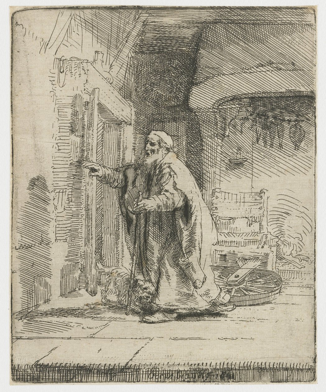 Tobitova slepota: větší talíř od Rembrandt van Rijn