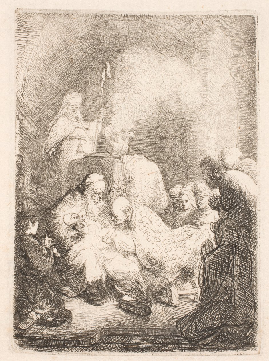 Obřízka: malá deska od Rembrandt van Rijn