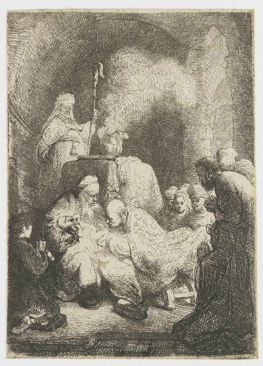 Obřízka: malá deska od Rembrandt van Rijn