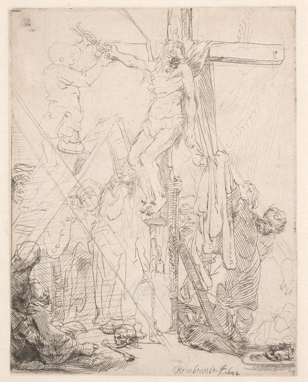 Snímání z kříže: skica od Rembrandt van Rijn