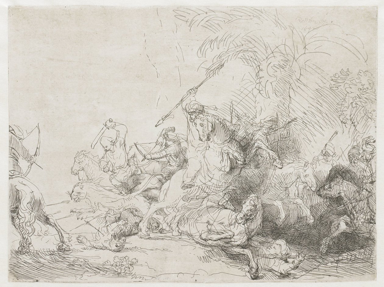 Velký lov na lva od Rembrandt van Rijn