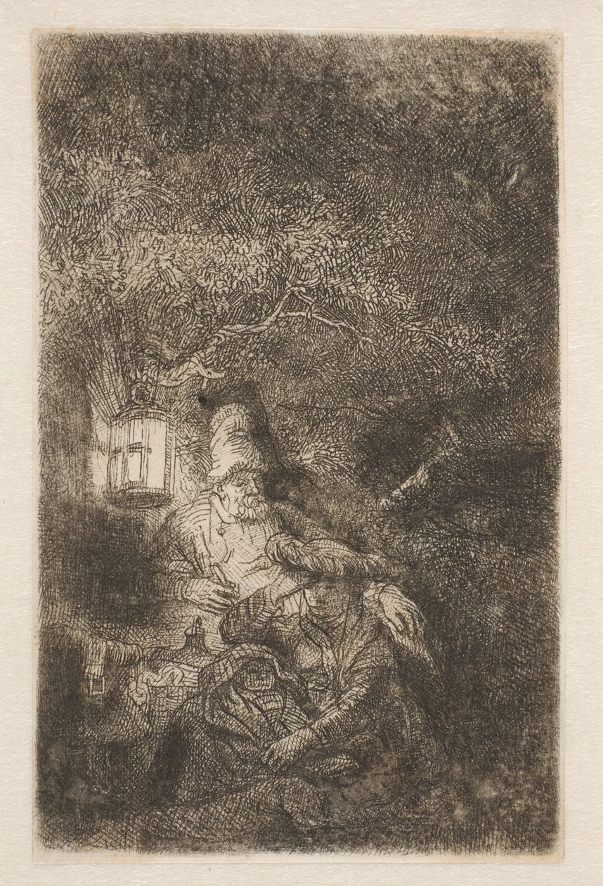 Zbytek letu: noční scéna od Rembrandt van Rijn