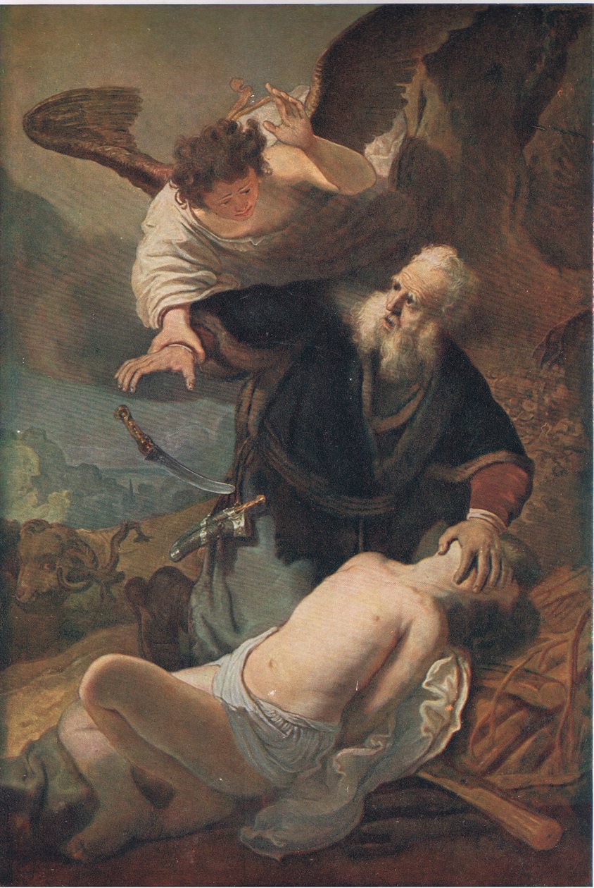 Oběť Izáka, Bibbys Annual, 1916-1917 od Rembrandt van Rijn