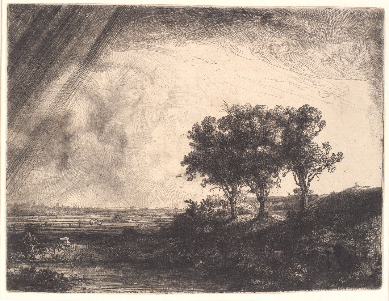 Tři stromy od Rembrandt van Rijn
