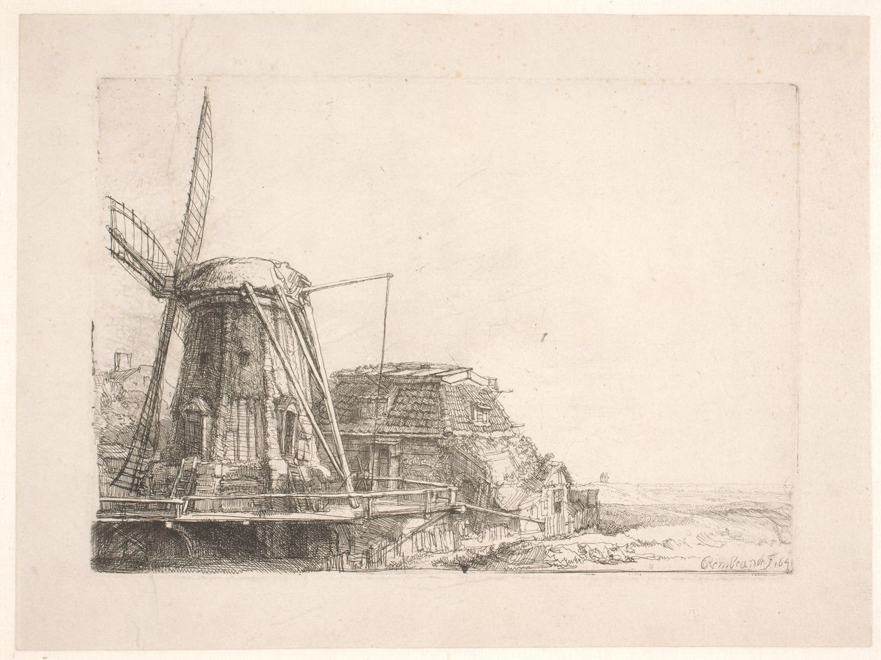 Větrný mlýn od Rembrandt van Rijn
