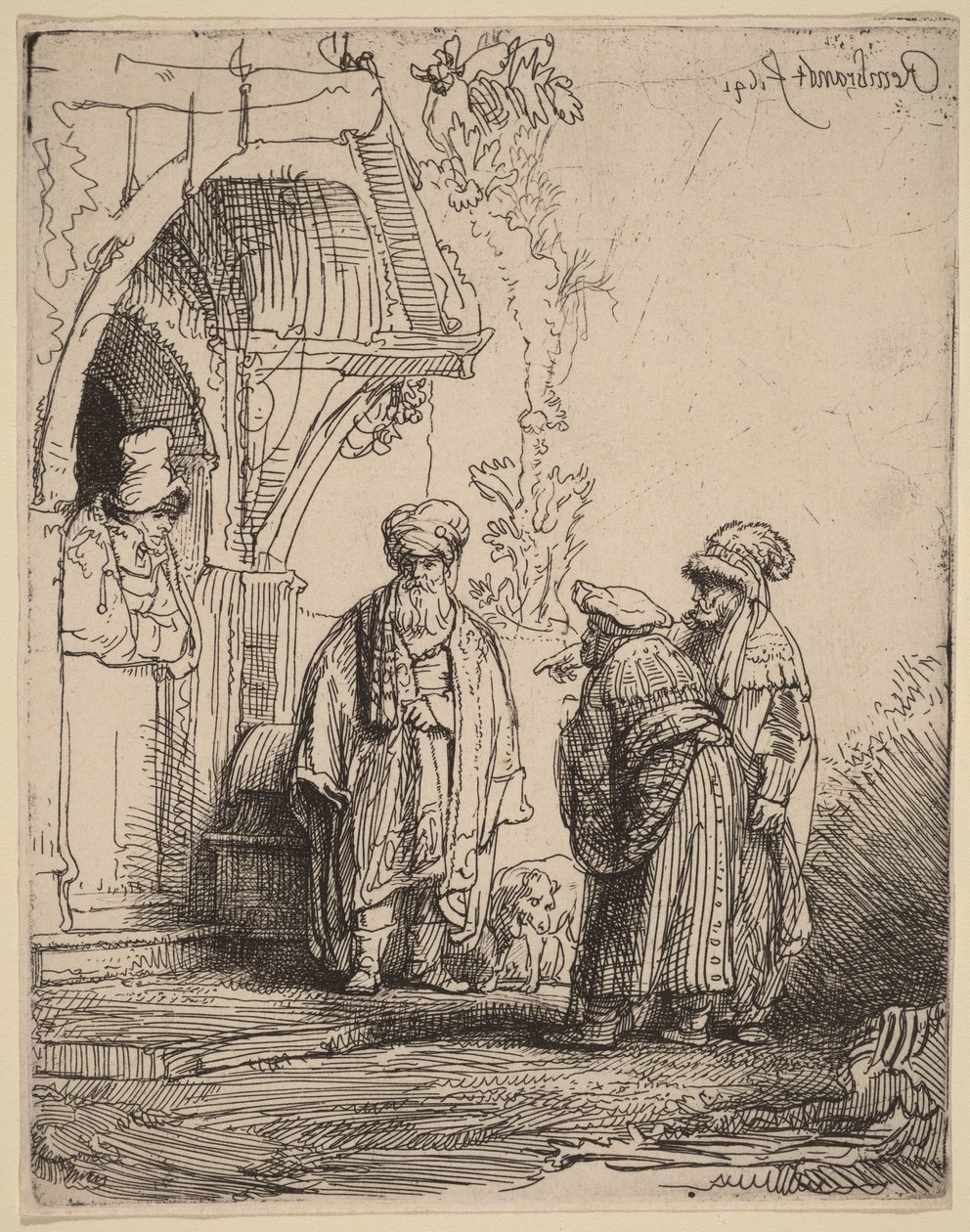 Tři orientální postavy (Jakub a Lában) od Rembrandt van Rijn