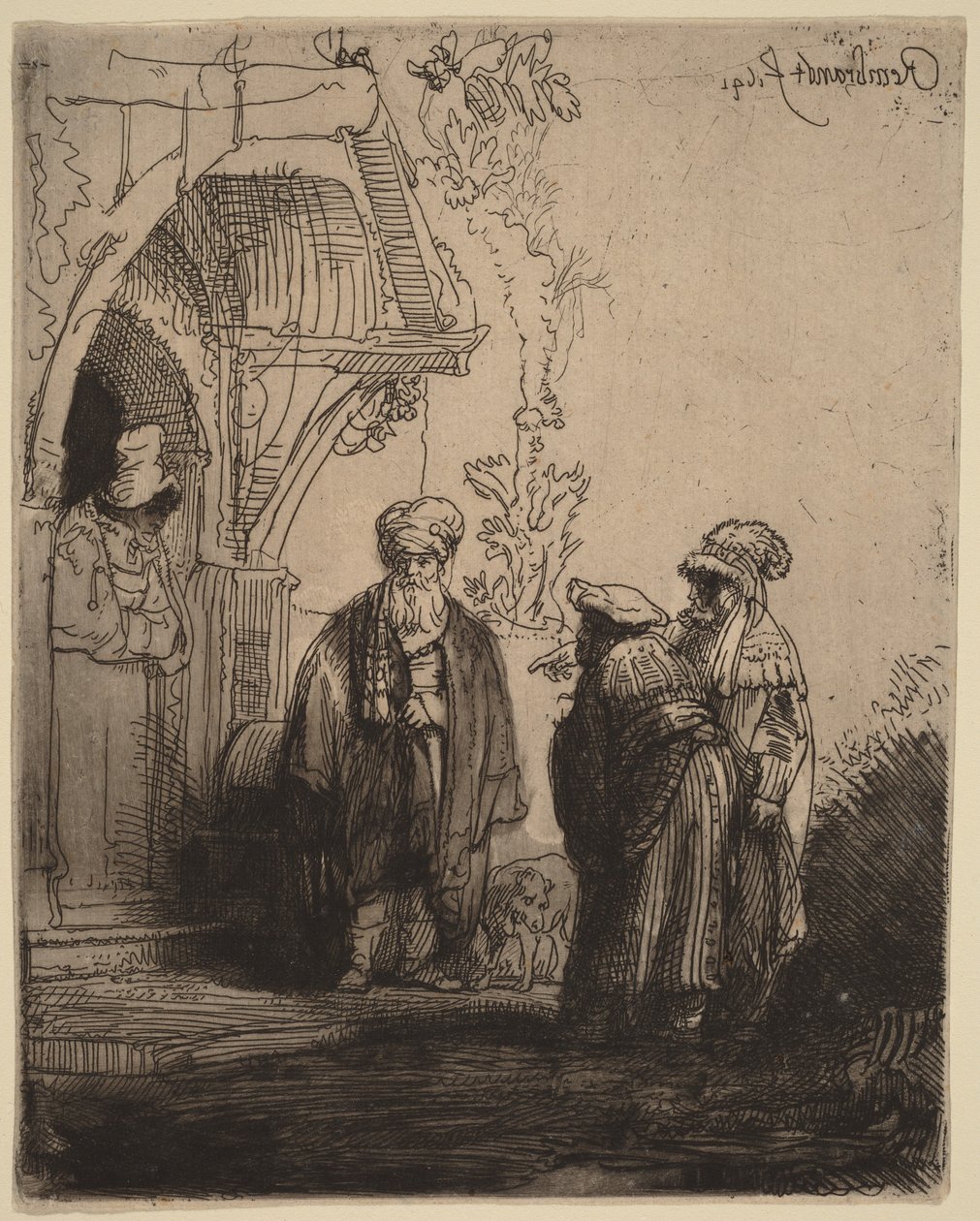 Tři orientální postavy (Jakub a Lában) od Rembrandt van Rijn