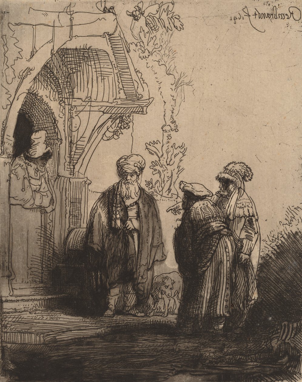 Tři orientální postavy Jacob a Laban, 1641. od Rembrandt van Rijn