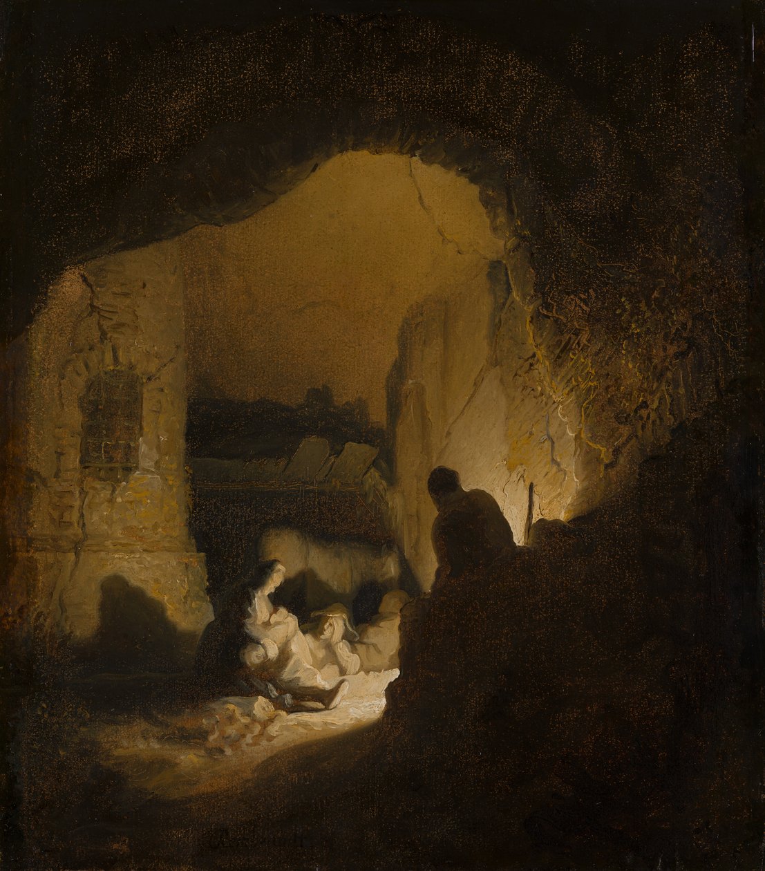 Cestovatelé odpočívají od Rembrandt van Rijn