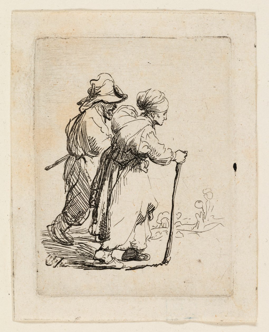 Dva trampové, muž a žena od Rembrandt van Rijn