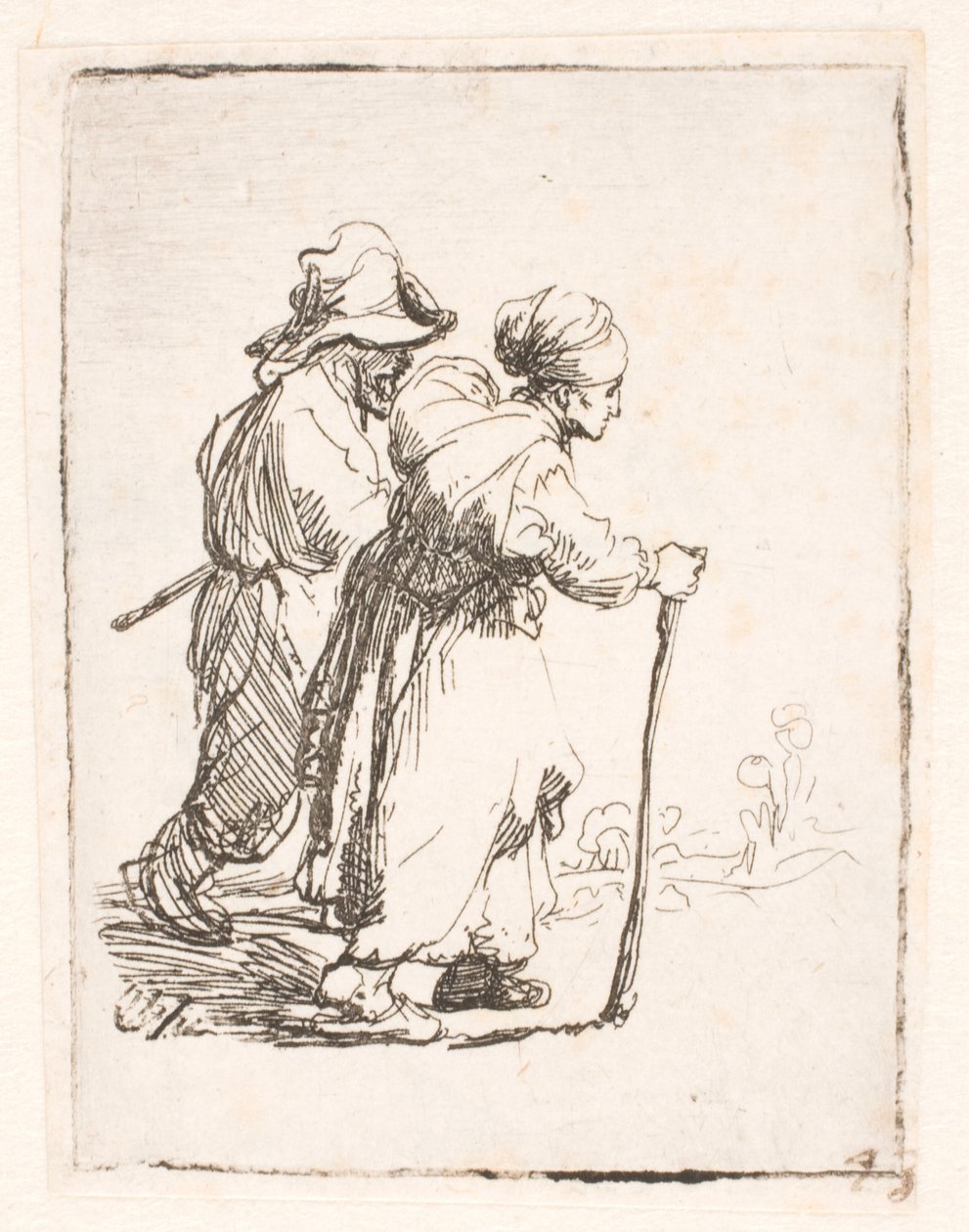 Dva trampové, muž a žena od Rembrandt van Rijn