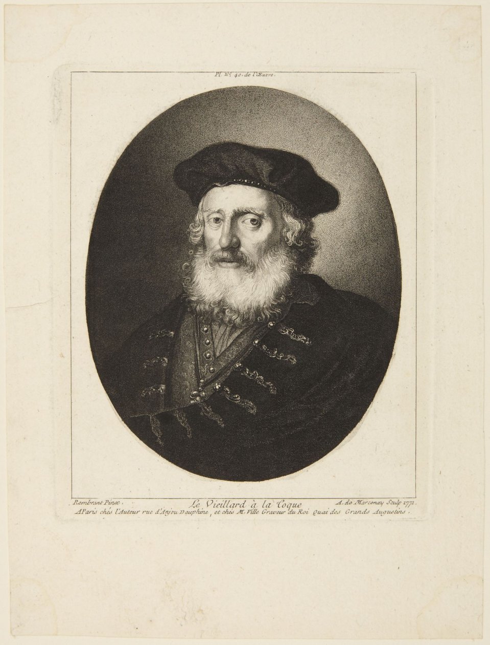 Stařec v baretu od Rembrandt van Rijn