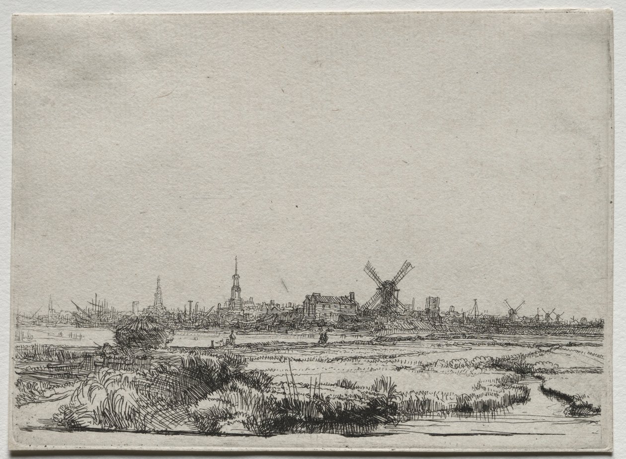 Pohled na Amsterdam od severozápadu, c. 1640. od Rembrandt van Rijn