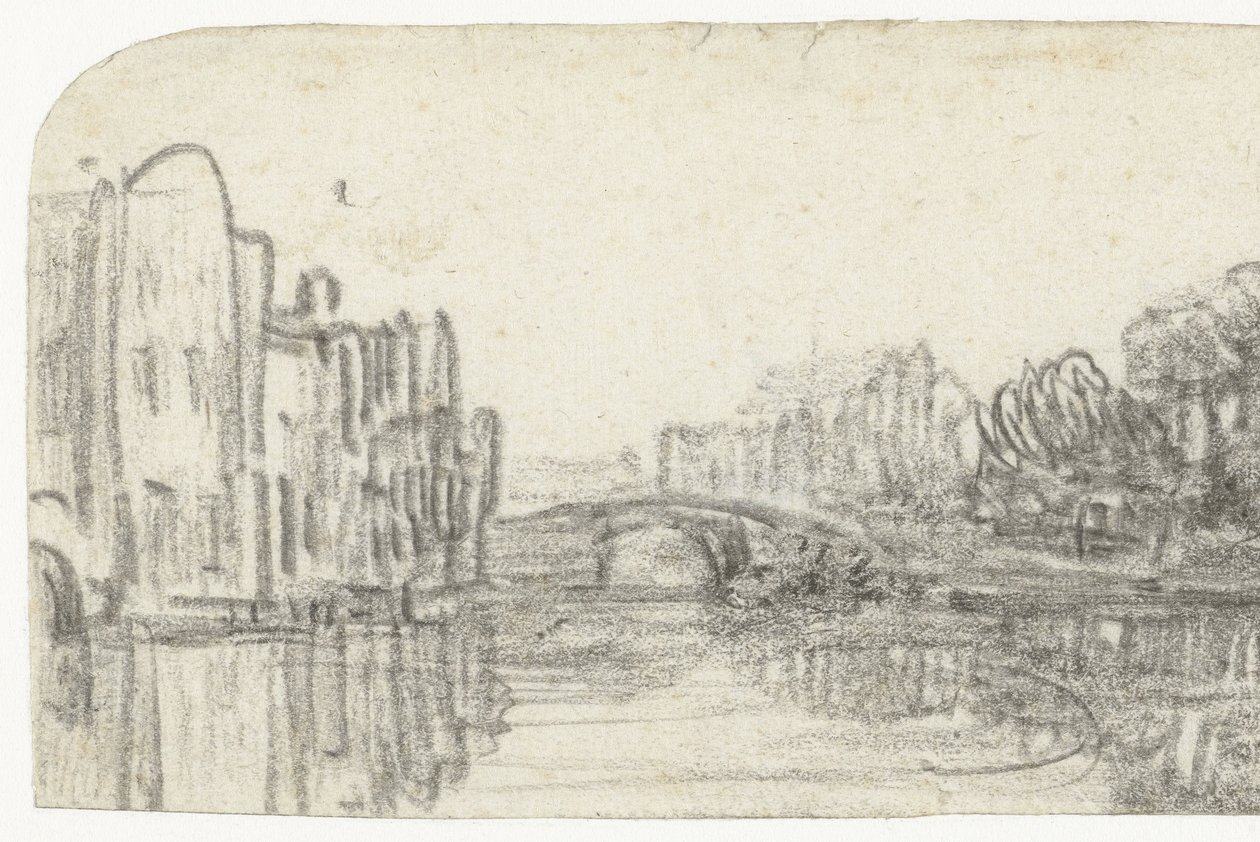 Pohled na Nieuwezijds Voorburgwal od Rembrandt van Rijn