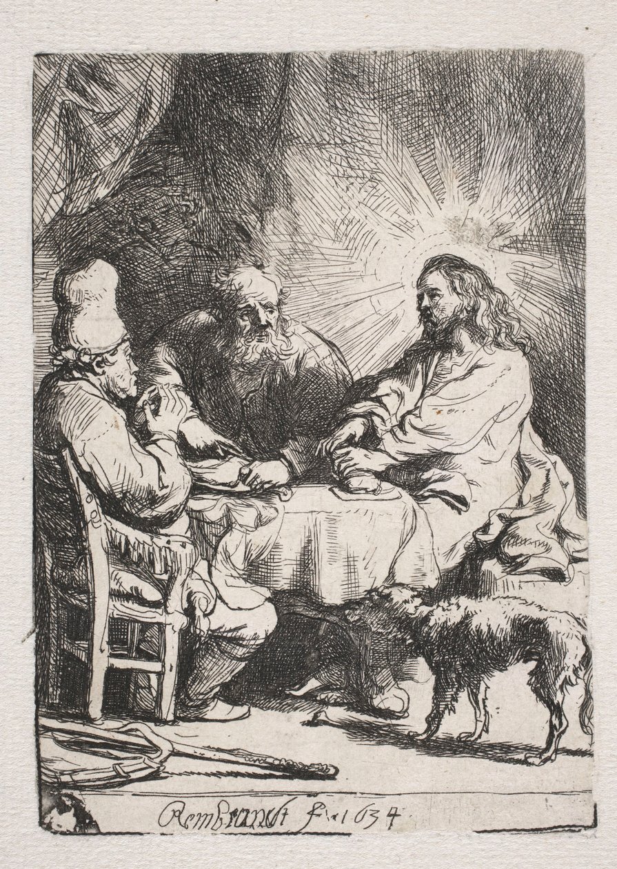 Večeře v Emauzích (malý formát) od Rembrandt van Rijn