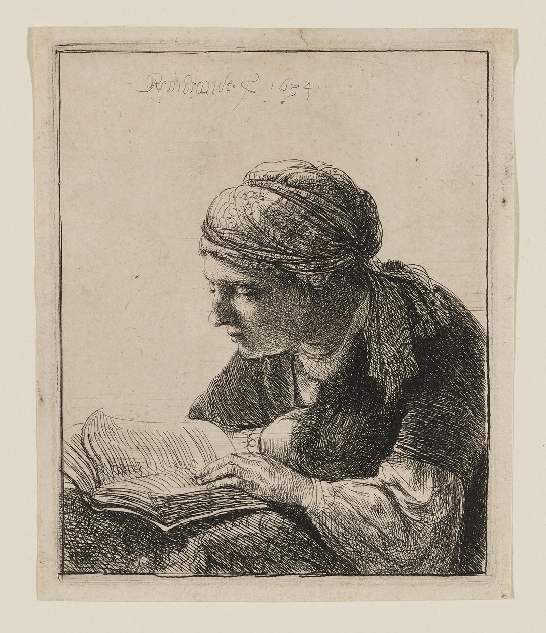 Čtoucí žena od Rembrandt van Rijn