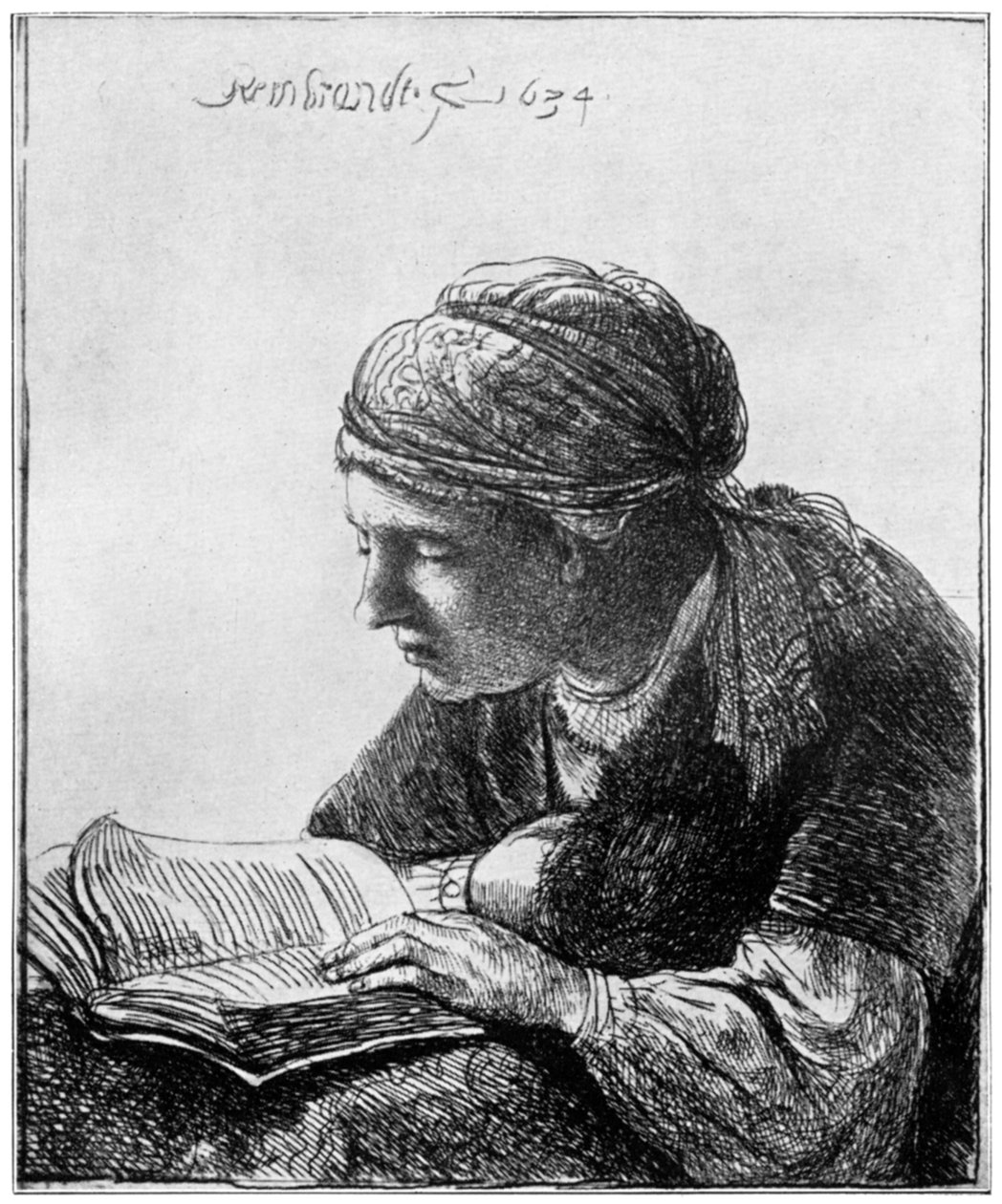 Žena čtení, 1634, 1912. od Rembrandt van Rijn