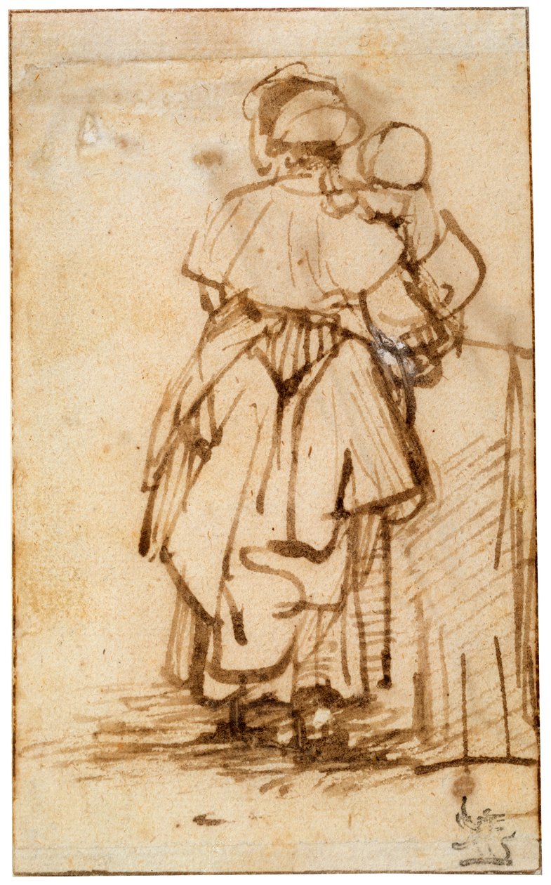 Žena s dítětem na klíně, 1640s. od Rembrandt van Rijn