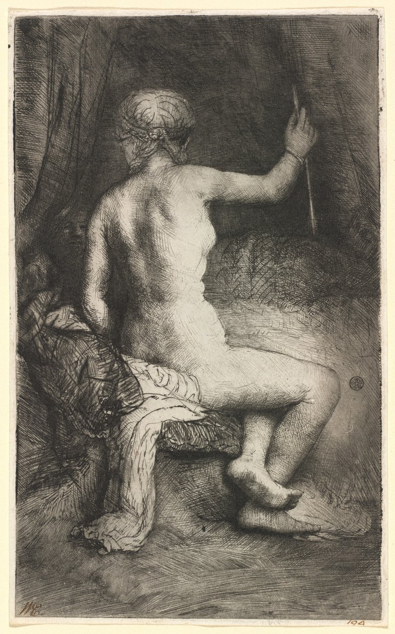 Žena s šípem od Rembrandt van Rijn