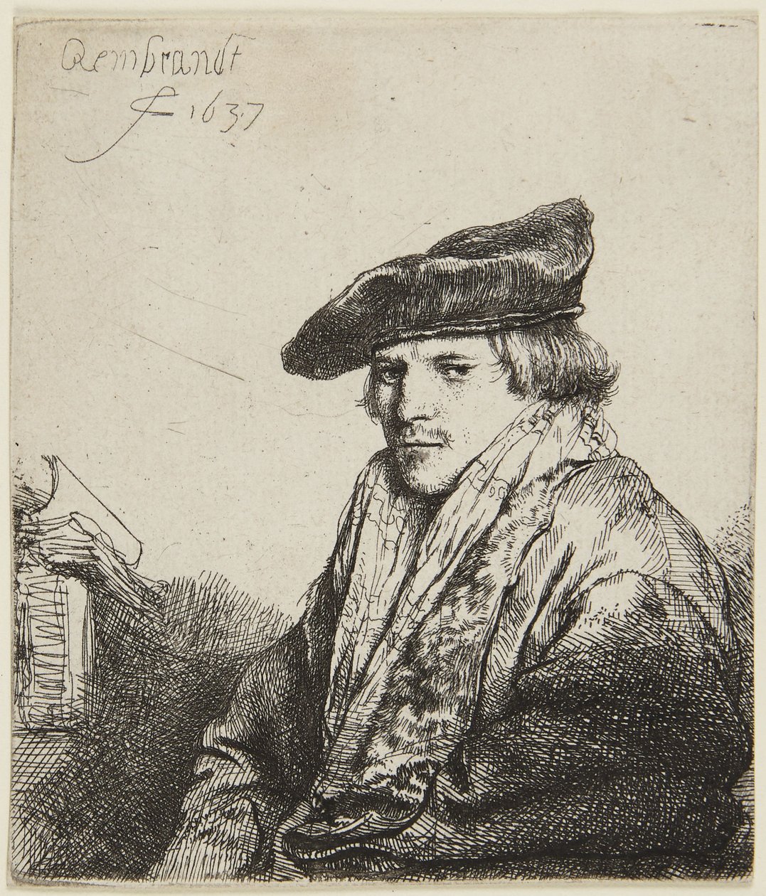 Mladík v čepici od Rembrandt van Rijn