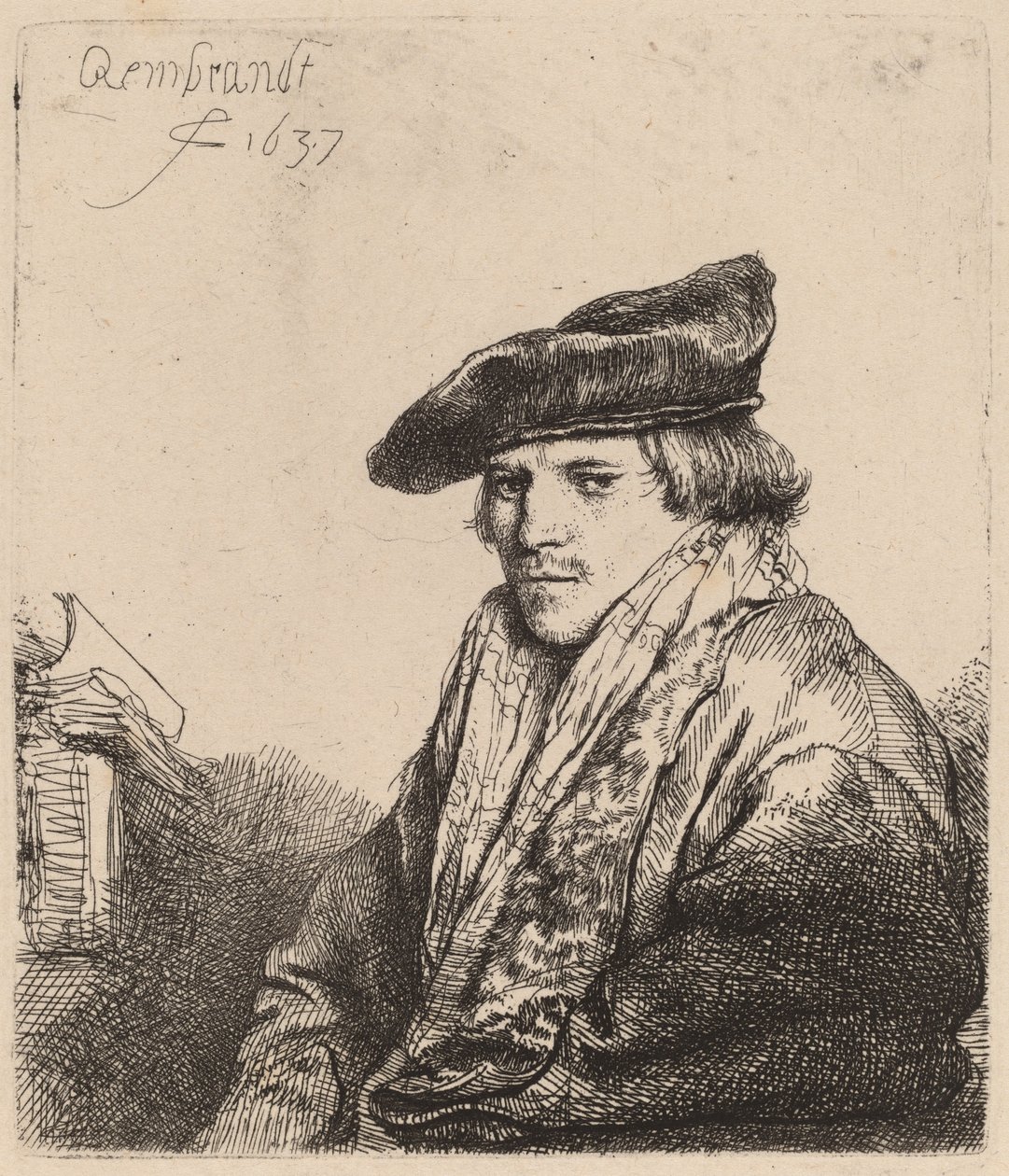 Mladý muž v sametové čepici (Ferdinand Bol?) od Rembrandt van Rijn
