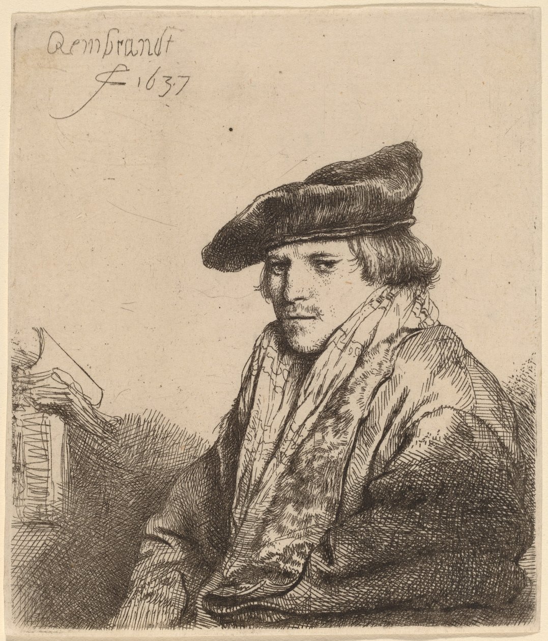 Mladý muž v sametové čepici (Ferdinand Bol?) od Rembrandt van Rijn