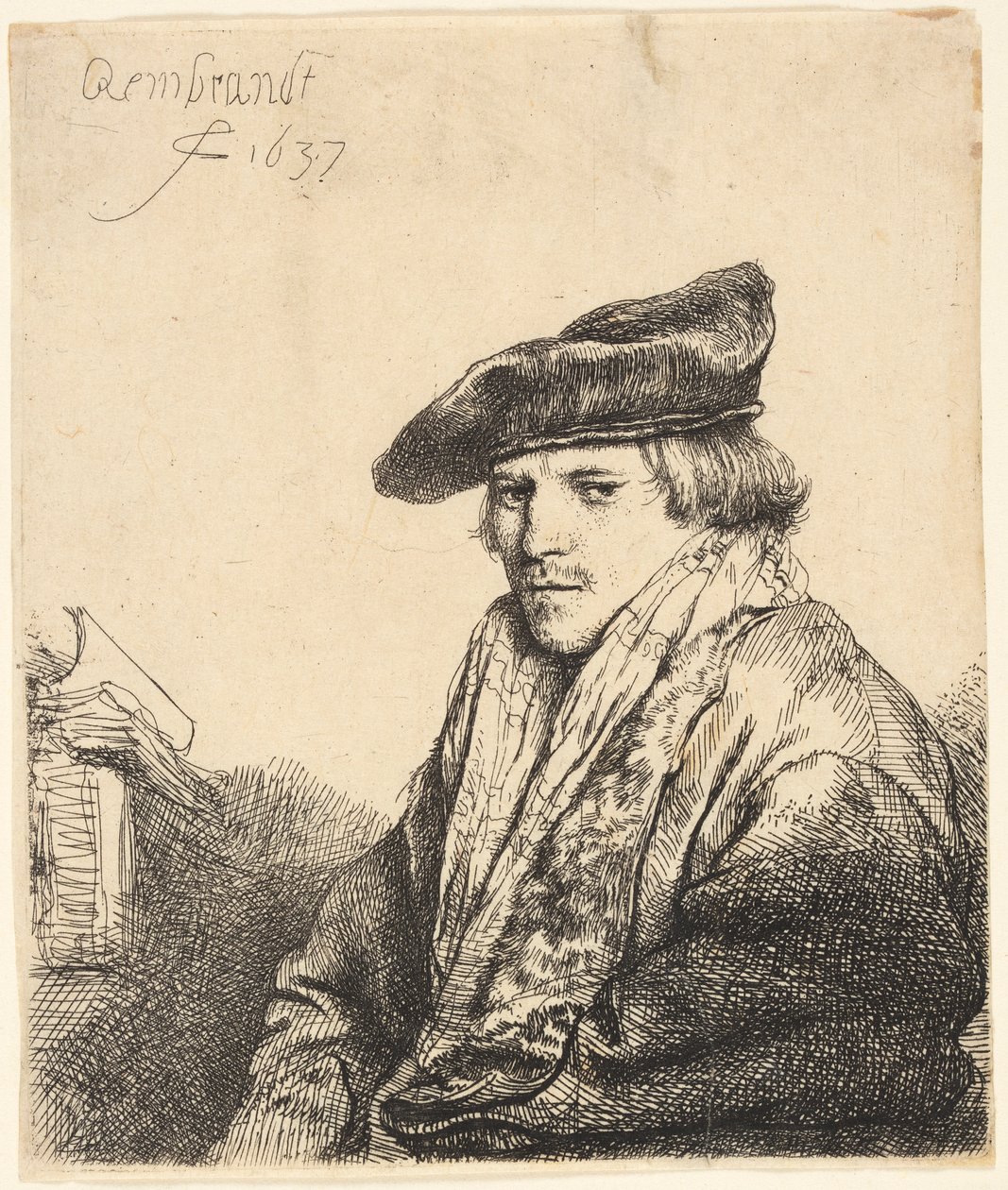 Mladý muž v sametové čepici (Ferdinand Bol?) od Rembrandt van Rijn