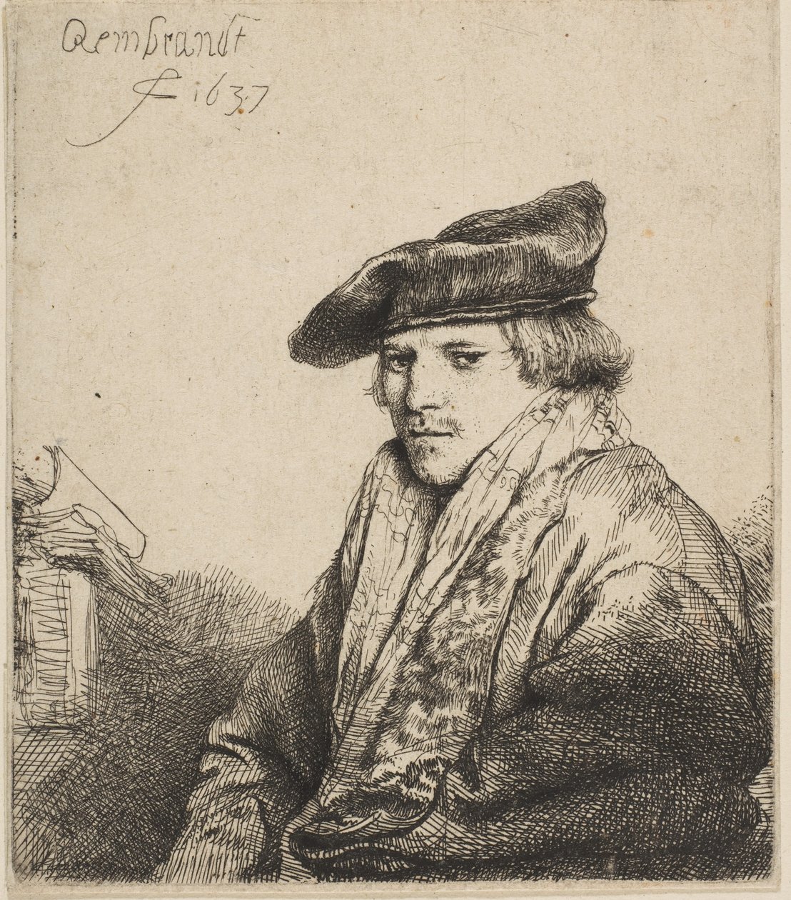 Mladý muž v sametové čepici Ferdinand Bol, 1637. od Rembrandt van Rijn
