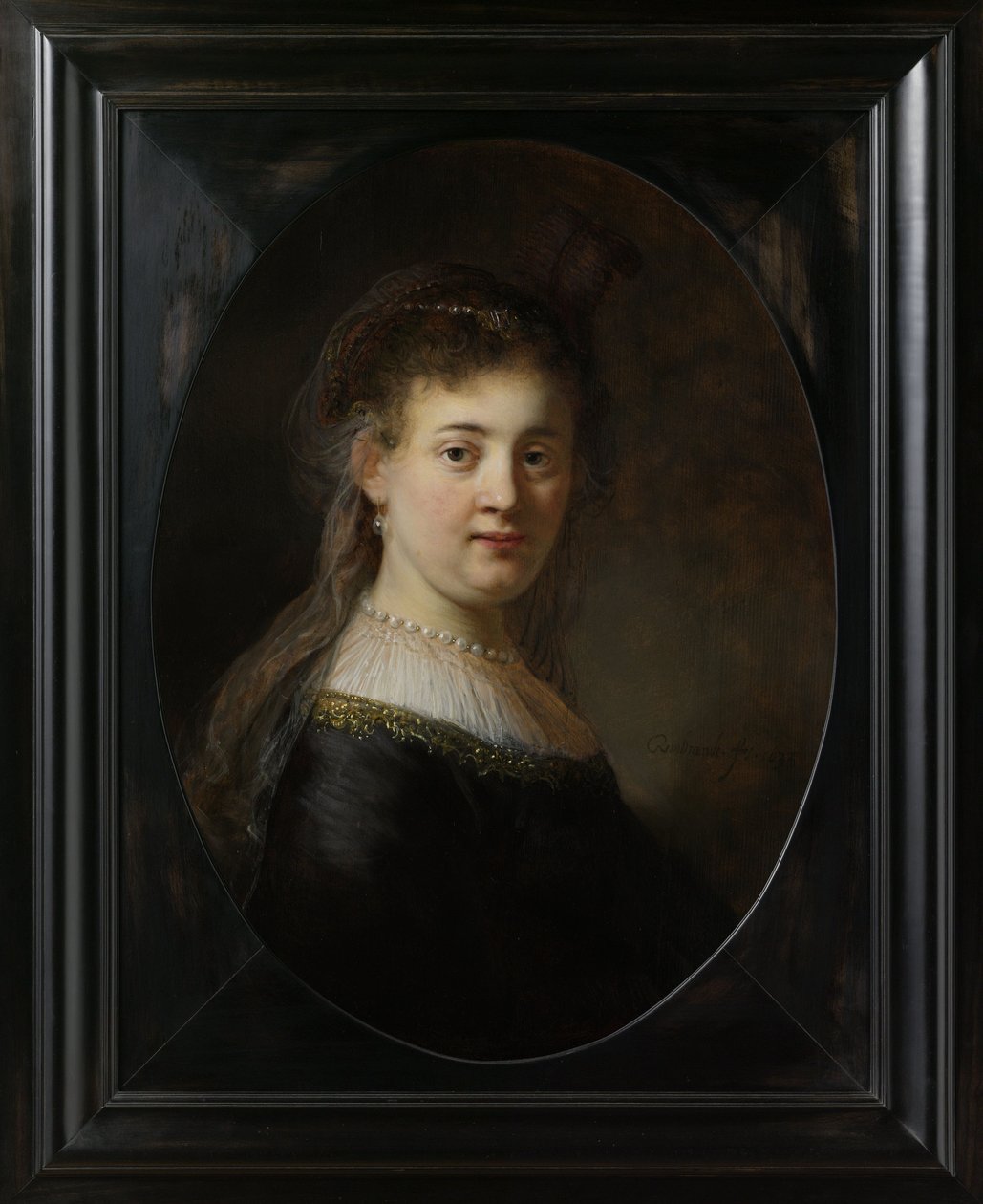 Mladá žena ve fantasy kostýmu, 1633 od Rembrandt van Rijn