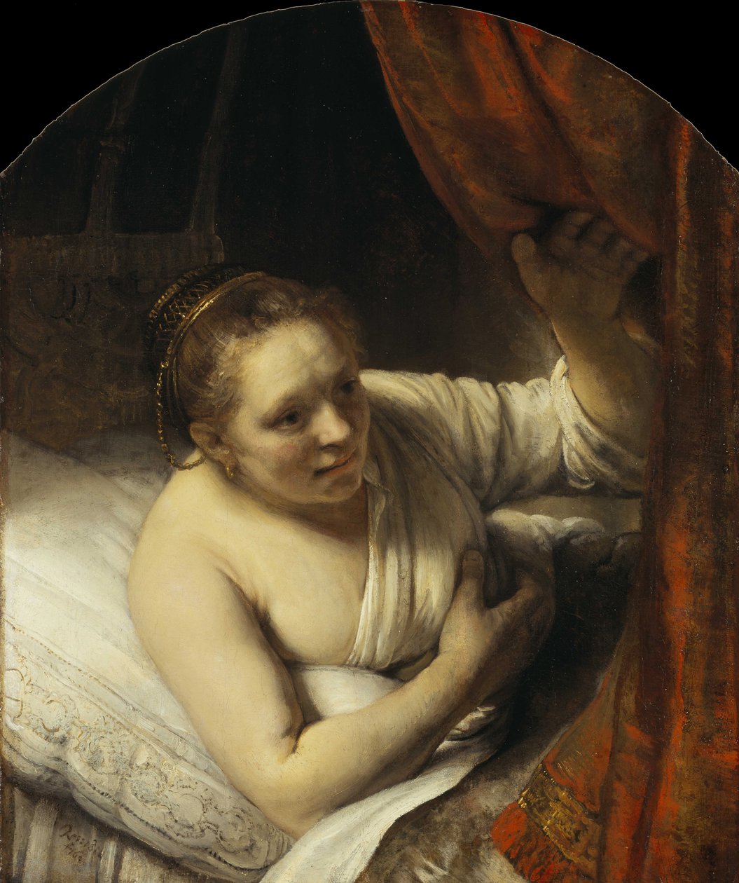 Mladá žena v posteli, 1645-1647. od Rembrandt van Rijn