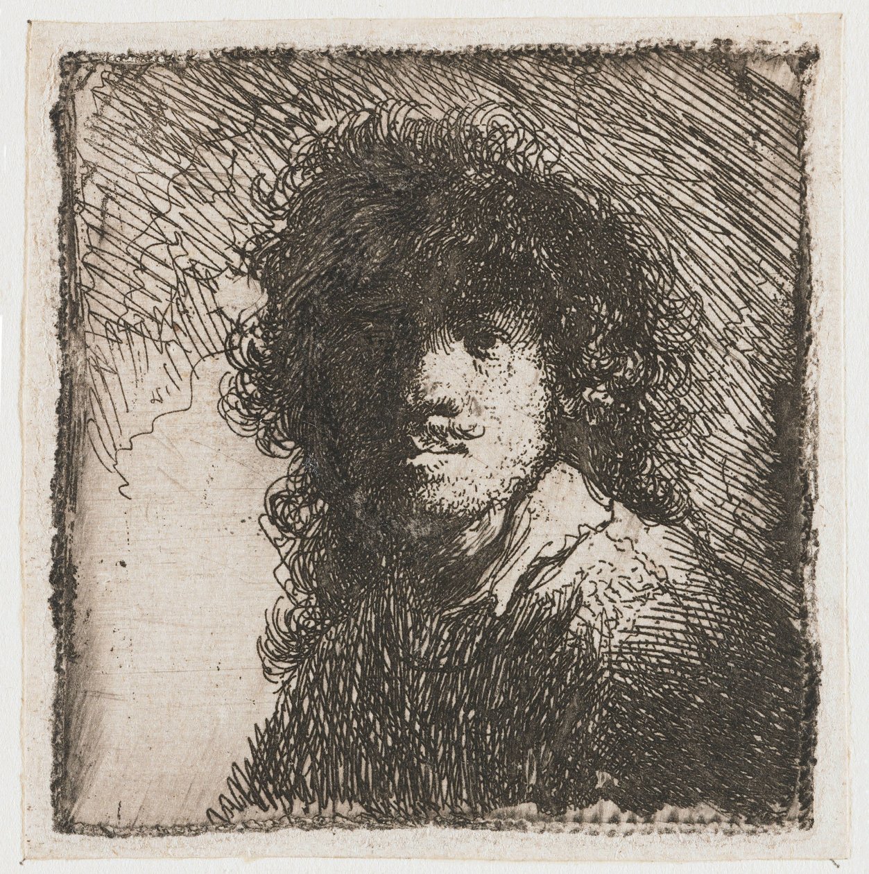 Autoportrét s holou hlavou od Rembrandt van Rijn