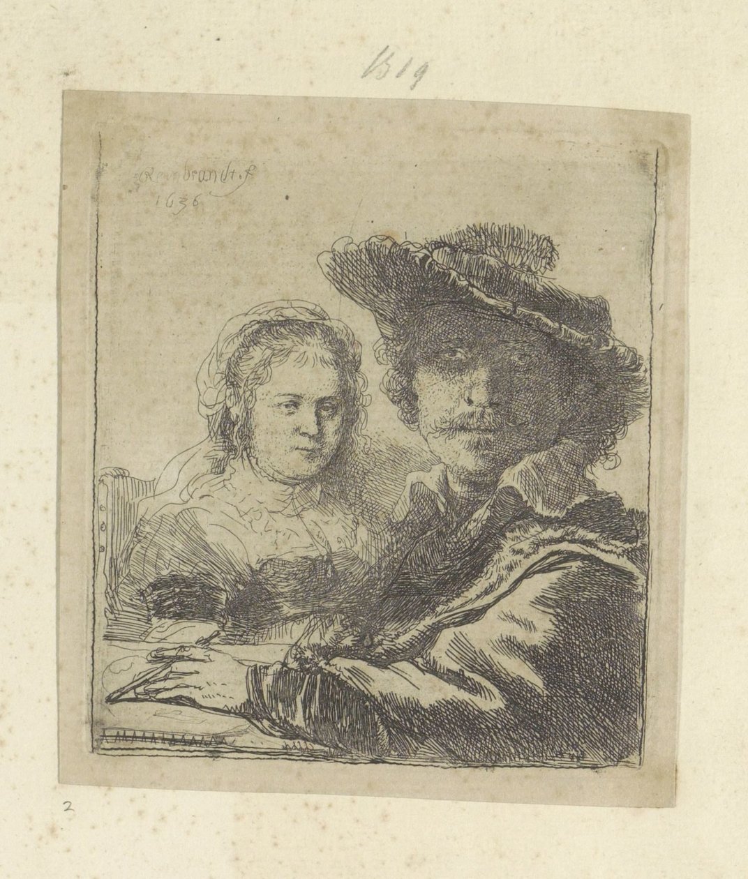 Zelfportret klade Saskii Kolekce osmdesáti pěti původních tisků (název série) od Rembrandt van Rijn