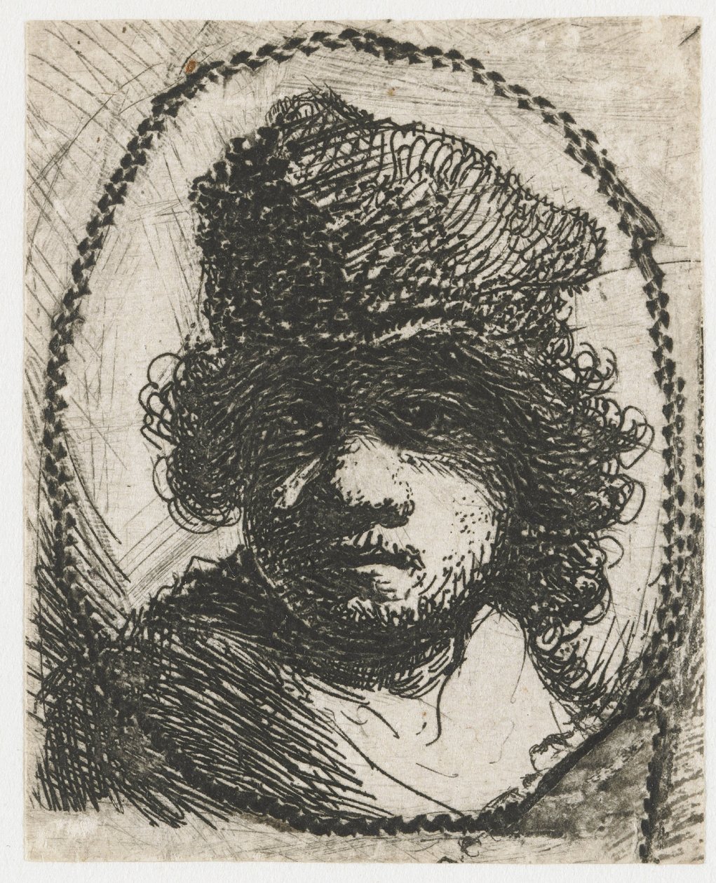 Autoportrét s kožešinovou čepicí od Rembrandt van Rijn