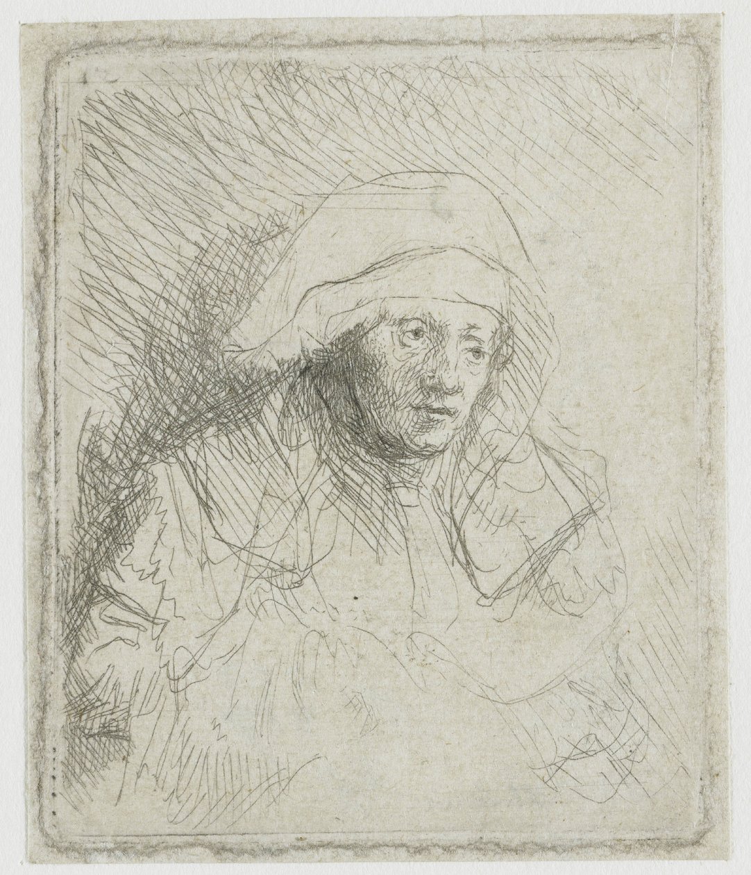 Nemocná žena s bílým šátkem na hlavě (Saskia) od Rembrandt van Rijn
