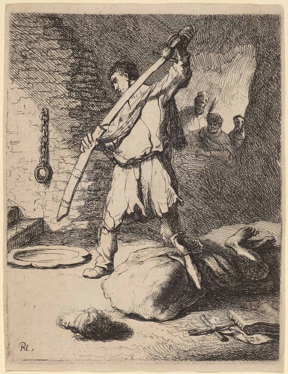 Stětí hlavy Jana Křtitele od Rembrandt van Rijn and Studio of Rembrandt