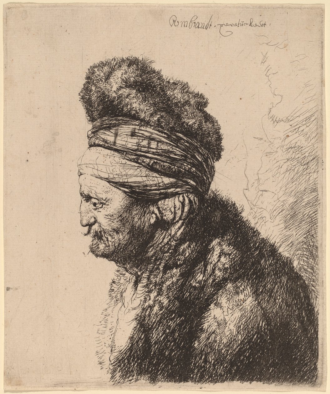 Druhá orientální hlava od Rembrandt van Rijn and Studio of Rembrandt