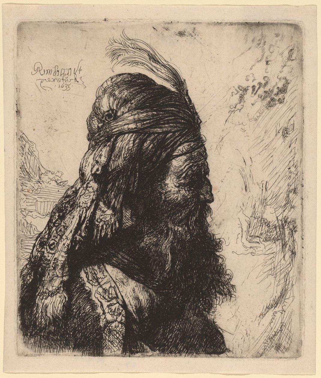 Třetí orientální hlava od Rembrandt van Rijn and Studio of Rembrandt