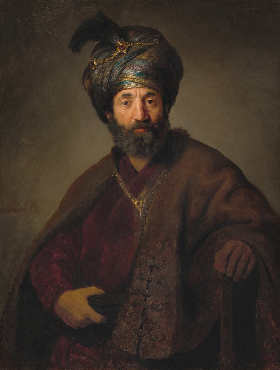Muž v orientálním kostýmu od Rembrandt van Rijn and Workshop