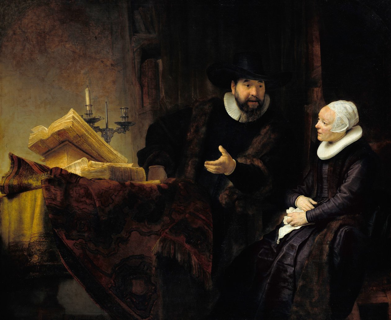 Mennonitský kazatel Anslo a jeho manželka od Rembrandt van Rijn