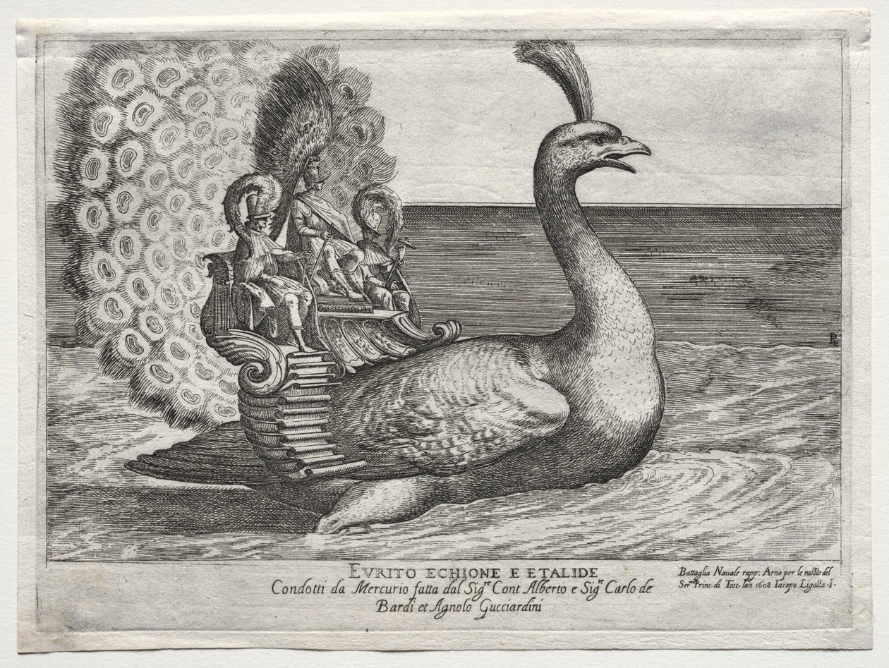 Námořní boj Zastoupen na řece Arno ve Florencii, pro sňatek Cosima di Medici, 1608. od Remigio Cantagallina