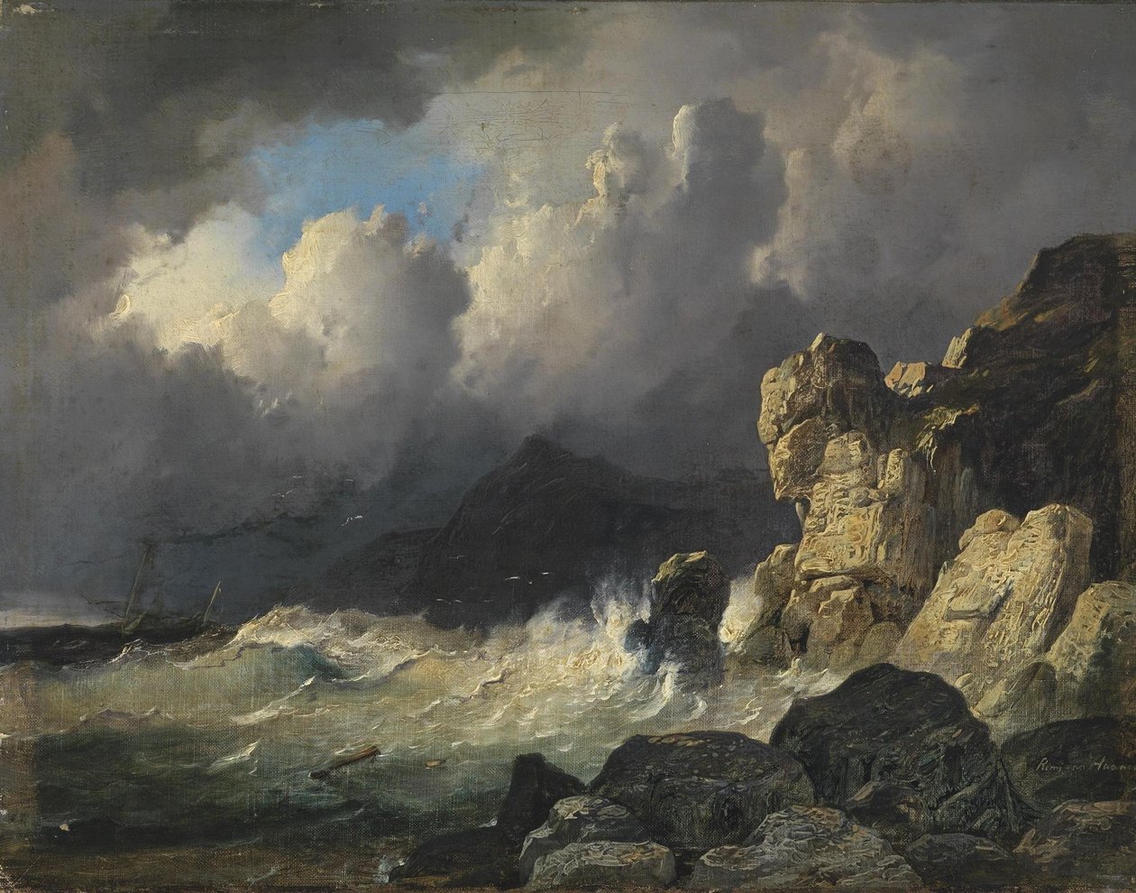 Bouřlivé pobřeží od Remigius Adrianus Haanen