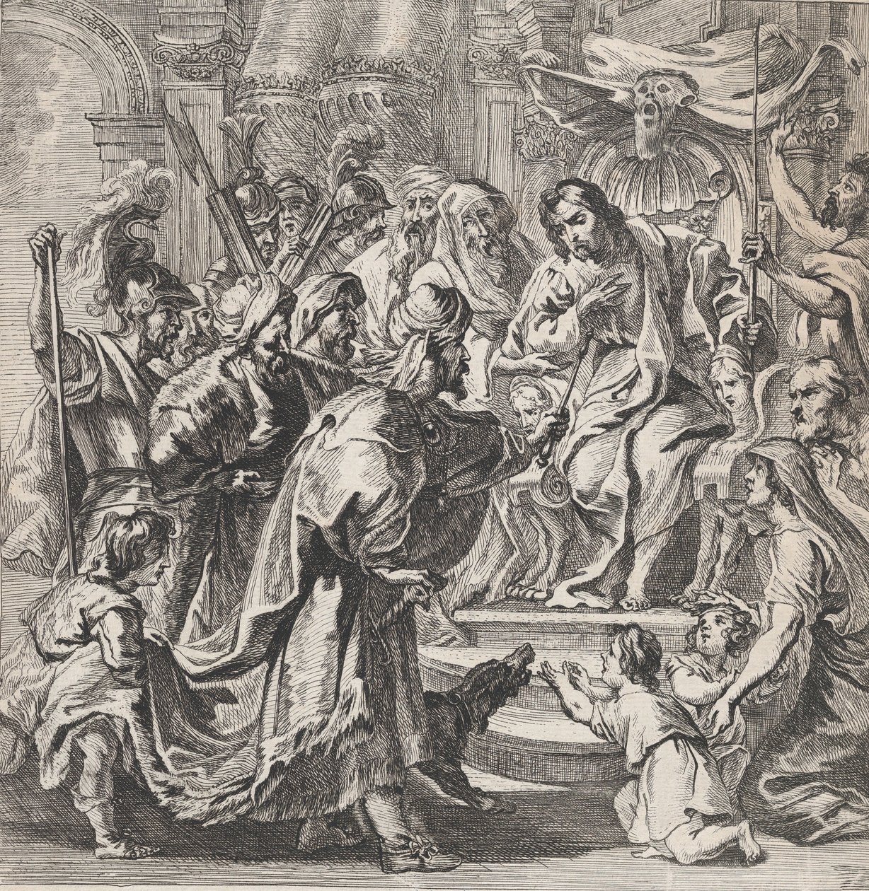 Cambyses trestající nespravedlivého soudce Sisamnese, ca. 1630-80., ca. 1630-80. od Remoldus Eynhoudts