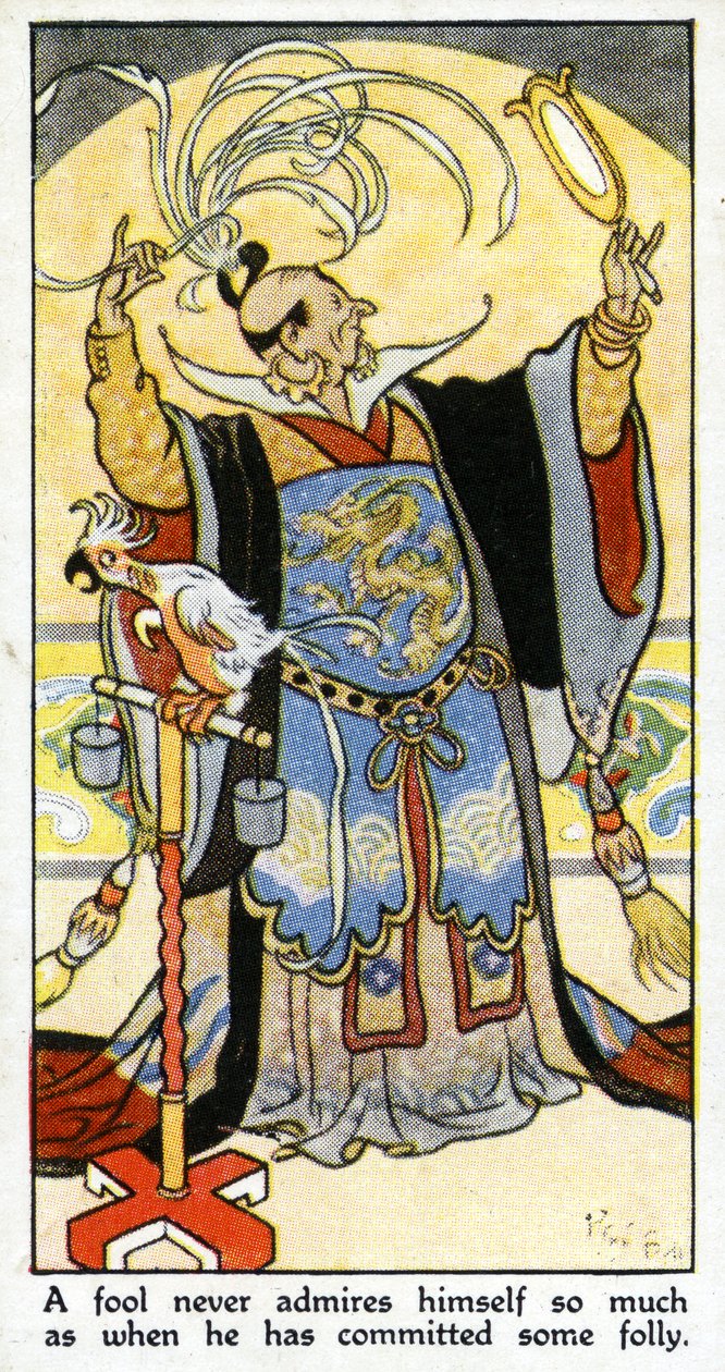 „Hlupák se nikdy tolik neobdivuje, jako když se dopustí nějaké pošetilosti“, 1931 (viz také 498209) od René Bull